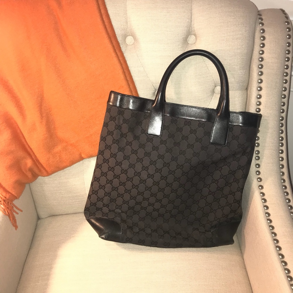 100% Authentic Gucci Tote Bag Purse Black - Picture 1 of 3